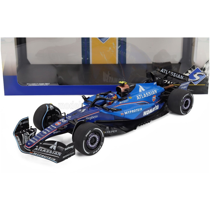 SOLIDO WILLIAMS F1 FW47 TEAM WILLIAMS ATLASSIAN RACING N 55 3rd AZERBAIJAN GP 2025 CARLOS SAINZ - BLUE BLACK 1/18