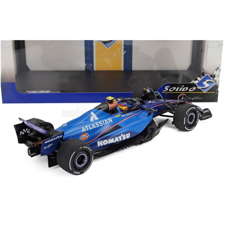 SOLIDO WILLIAMS F1 FW47 TEAM WILLIAMS ATLASSIAN RACING N 55 3rd AZERBAIJAN GP 2025 CARLOS SAINZ - BLUE BLACK 1/18