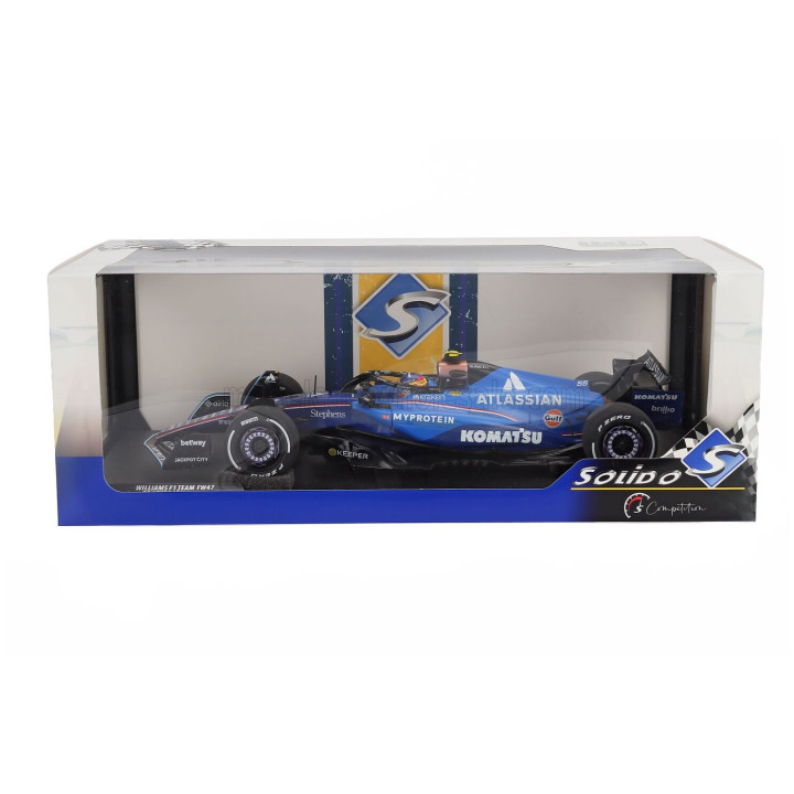 SOLIDO WILLIAMS F1 FW47 TEAM WILLIAMS ATLASSIAN RACING N 55 3rd AZERBAIJAN GP 2025 CARLOS SAINZ - BLUE BLACK 1/18