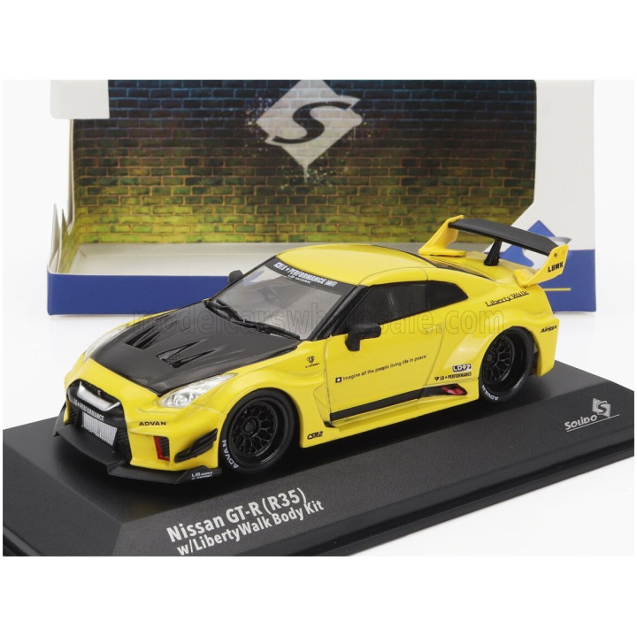 SOLIDO NISSAN GT-R (R35) LB WORKS SILHOUETTE COUPE 2019 - YELLOW BLACK 1/43