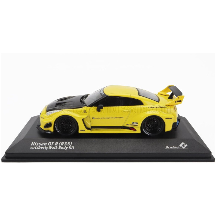 SOLIDO NISSAN GT-R (R35) LB WORKS SILHOUETTE COUPE 2019 - YELLOW BLACK 1/43