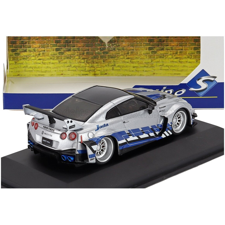 SOLIDO NISSAN GT-R (R35) LIBERTY WALK SILHOUETTE COUPE 2019 - SILVER BLUE 1/43