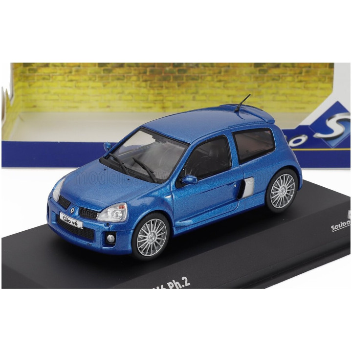 SOLIDO RENAULT CLIO SPORT V6 PHASE II 2003 - BLUE 1/43