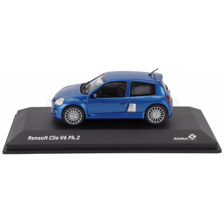 SOLIDO RENAULT CLIO SPORT V6 PHASE II 2003 - BLUE 1/43