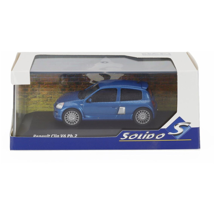 SOLIDO RENAULT CLIO SPORT V6 PHASE II 2003 - BLUE 1/43