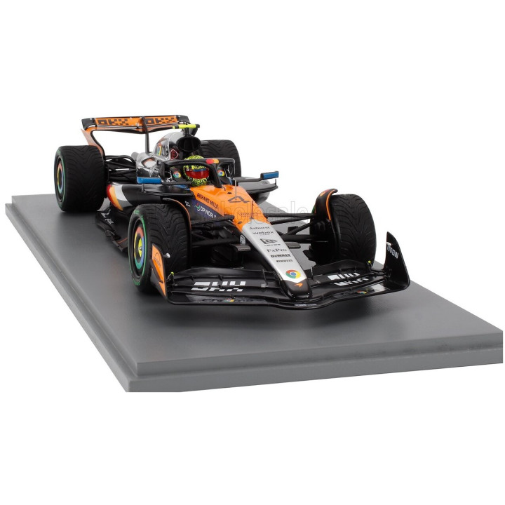 SPARK MODEL McLAREN F1 MCL39 TEAM MCLAREN N 4 WORLD CHAMPION WINNER SILVERSTONE BRITISH GP 2025 LANDO NORRIS - ORANGE CHROME