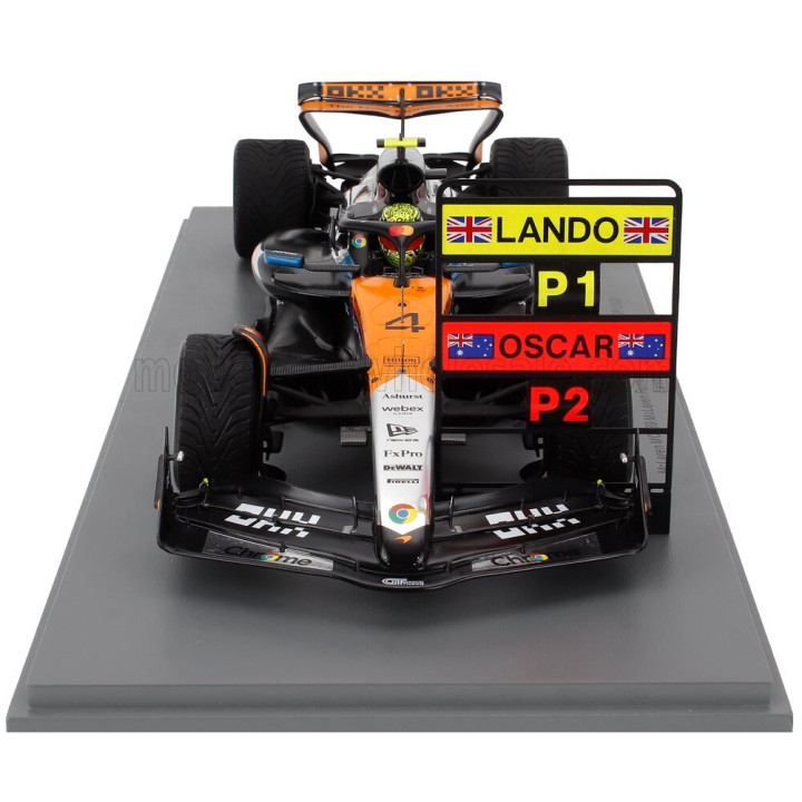 SPARK MODEL McLAREN F1 MCL39 TEAM MCLAREN N 4 WORLD CHAMPION WINNER SILVERSTONE BRITISH GP 2025 LANDO NORRIS - ORANGE CHROME