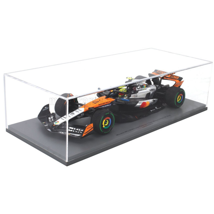 SPARK MODEL McLAREN F1 MCL39 TEAM MCLAREN N 4 WORLD CHAMPION WINNER SILVERSTONE BRITISH GP 2025 LANDO NORRIS - ORANGE CHROME