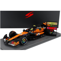 SPARK MODEL McLAREN F1 MCL39 TEAM MCLAREN N 4 WORLD CHAMPION WINNER MONACO GP 2025 LANDO NORRIS - ORANGE BLACK 1/18