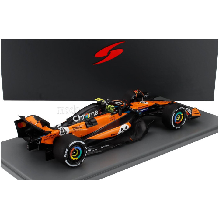SPARK MODEL McLAREN F1 MCL39 TEAM MCLAREN N 4 WORLD CHAMPION WINNER MONACO GP 2025 LANDO NORRIS - ORANGE BLACK 1/18
