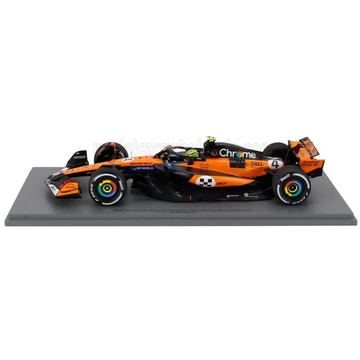SPARK MODEL McLAREN F1 MCL39 TEAM MCLAREN N 4 WORLD CHAMPION WINNER MONACO GP 2025 LANDO NORRIS - ORANGE BLACK 1/18
