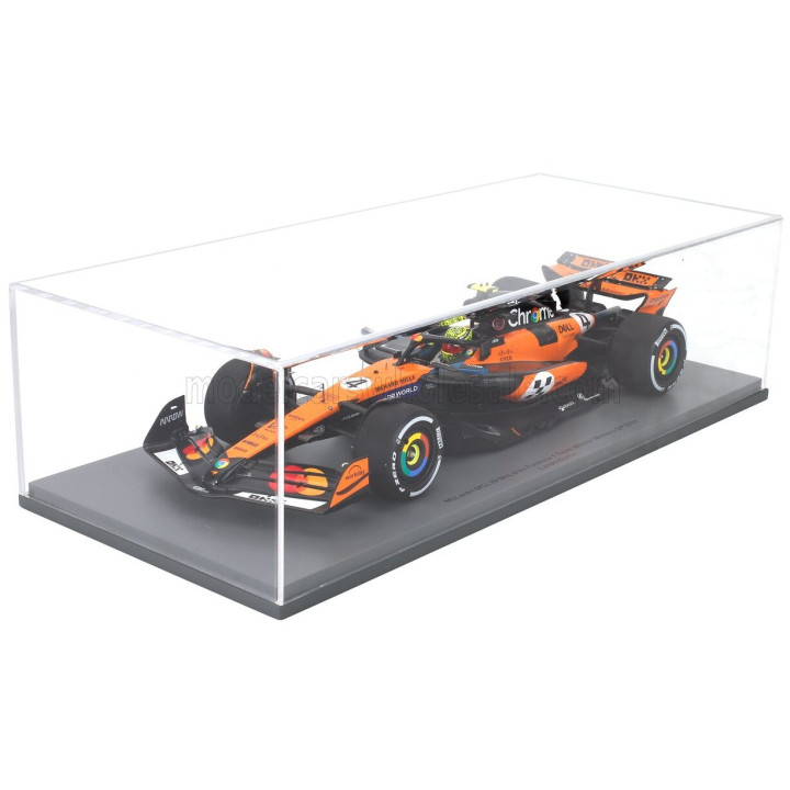 SPARK MODEL McLAREN F1 MCL39 TEAM MCLAREN N 4 WORLD CHAMPION WINNER MONACO GP 2025 LANDO NORRIS - ORANGE BLACK 1/18