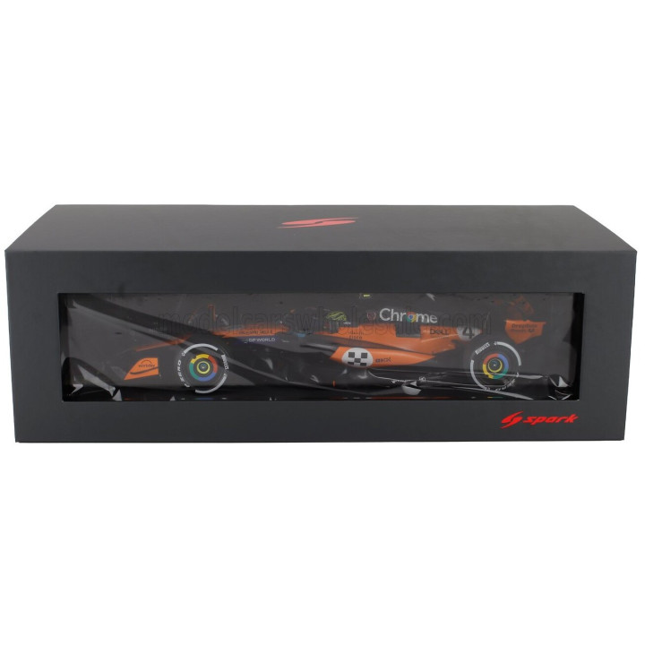 SPARK MODEL McLAREN F1 MCL39 TEAM MCLAREN N 4 WORLD CHAMPION WINNER MONACO GP 2025 LANDO NORRIS - ORANGE BLACK 1/18