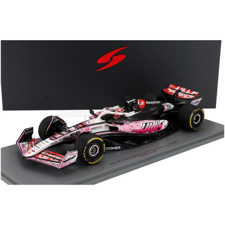 SPARK MODEL HAAS F1 VF-25 TEAM MONEYGRAM HAAS N 31 JAPAN GP 2025 ESTEBAN OCON - WHITE BLACK PINK 1/18
