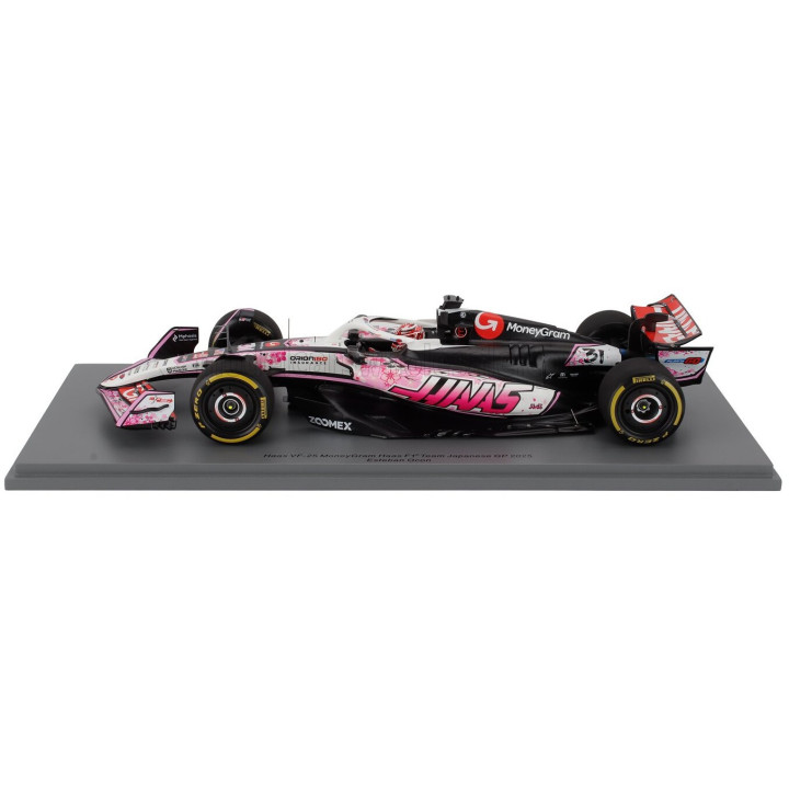 SPARK MODEL HAAS F1 VF-25 TEAM MONEYGRAM HAAS N 31 JAPAN GP 2025 ESTEBAN OCON - WHITE BLACK PINK 1/18
