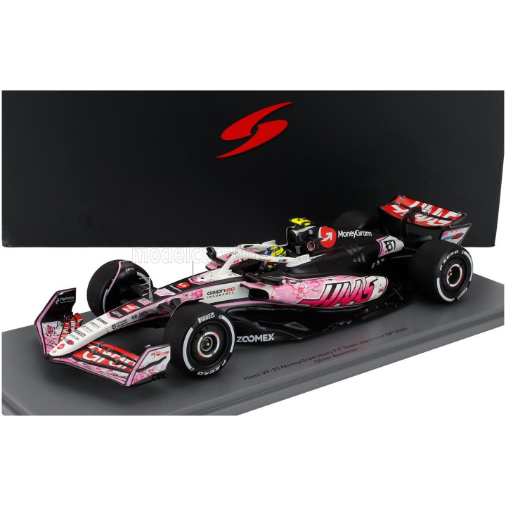 SPARK MODEL HAAS F1 VF-25 TEAM MONEYGRAM HAAS N 87 JAPAN GP 2025 OLIVER BEARMAN - WHITE BLACK RED 1/18