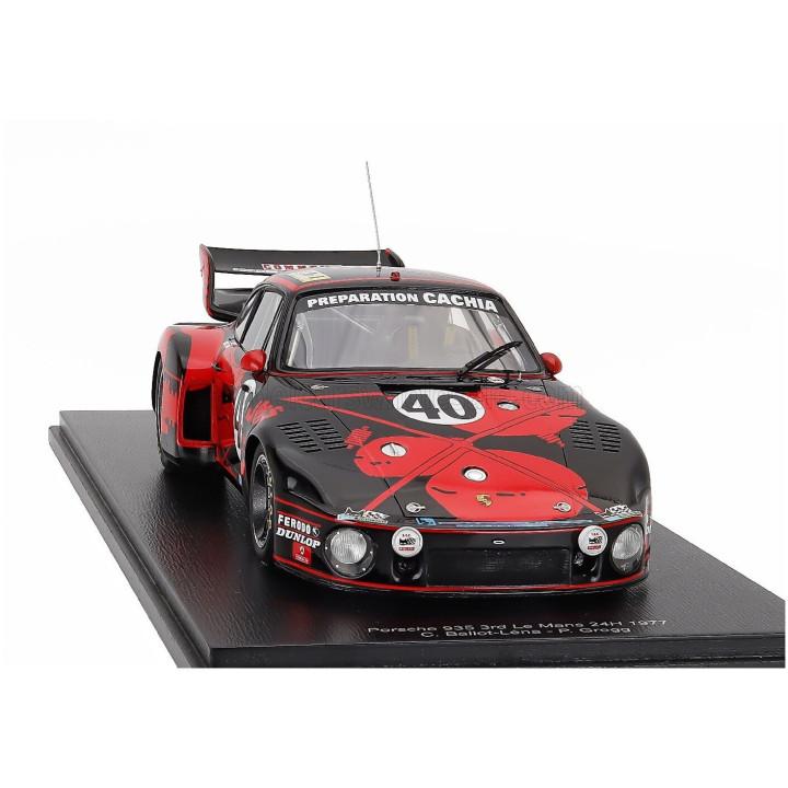 SPARK MODEL PORSCHE 935 2.9L F6 TURBO TEAM JMS RACING N 40 3rd 24h LE MANS 1977 CLAUDE BALLOT LENA - PETER GREGG - RED BLACK