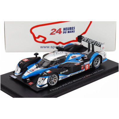 SPARK MODEL PEUGEOT 908 HDI FAP 5.5L TURBO V12 TEAM PEUGEOT SPORT TOTAL N 9 WINNER 24h LE MANS 2009 DAVID BRABHAM - MARC GENE