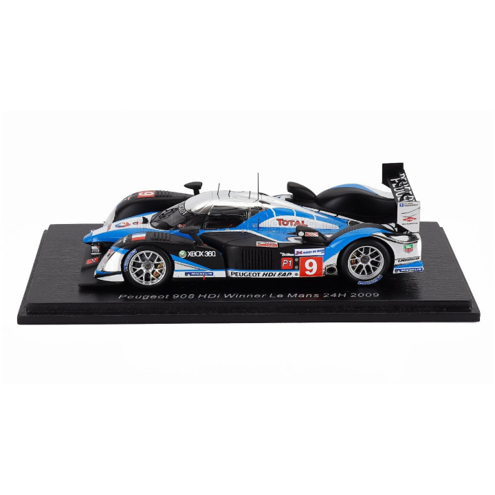SPARK MODEL PEUGEOT 908 HDI FAP 5.5L TURBO V12 TEAM PEUGEOT SPORT TOTAL N 9 WINNER 24h LE MANS 2009 DAVID BRABHAM - MARC GENE