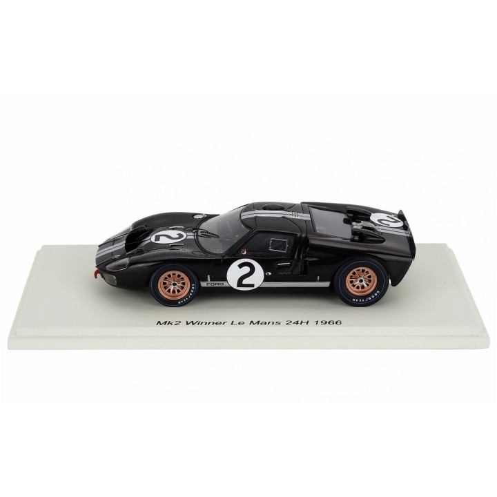 SPARK MODEL FORD USA GT40 MKII 7.0L V8 TEAM SHELBY AMERICAN INC. N 2 WINNER 24h LE MANS 1966 BRUCE McLAREN - CHRIS AMON - BLACK