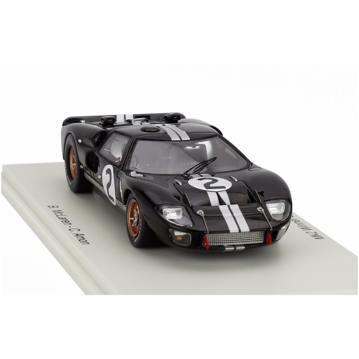 SPARK MODEL FORD USA GT40 MKII 7.0L V8 TEAM SHELBY AMERICAN INC. N 2 WINNER 24h LE MANS 1966 BRUCE McLAREN - CHRIS AMON - BLACK