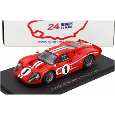 SPARK MODEL FORD USA GT40 MKIV 7.0L V8 TEAM SHELBY AMERICAN INC. N 1 WINNER 24h LE MANS 1967 ANTHONY JOSEPH FOYT - D.GURNEY