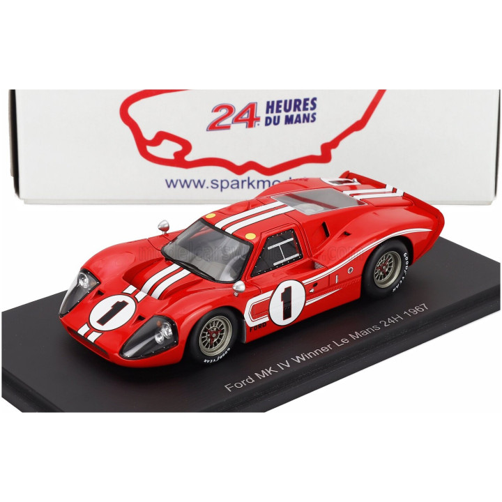 SPARK MODEL FORD USA GT40 MKIV 7.0L V8 TEAM SHELBY AMERICAN INC. N 1 WINNER 24h LE MANS 1967 ANTHONY JOSEPH FOYT - D.GURNEY
