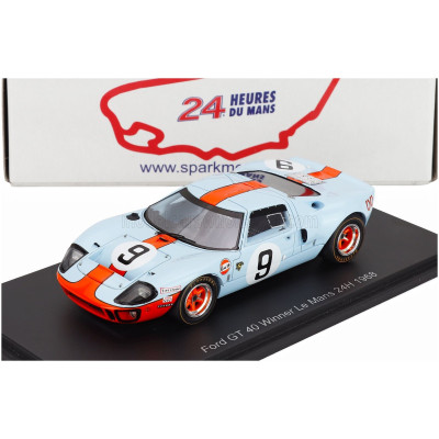 SPARK MODEL FORD USA GT40 4.9L V8 TEAM JW AUTOMOTIVE ENGINEERING GULF N 9 WINNER 24h LE MANS 1968 LUCIEN BIANCHI - P.RODRIGUEZ
