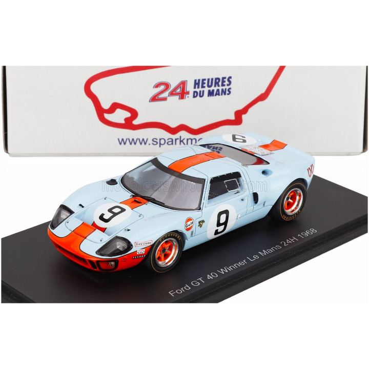 SPARK MODEL FORD USA GT40 4.9L V8 TEAM JW AUTOMOTIVE ENGINEERING GULF N 9 WINNER 24h LE MANS 1968 LUCIEN BIANCHI - P.RODRIGUEZ