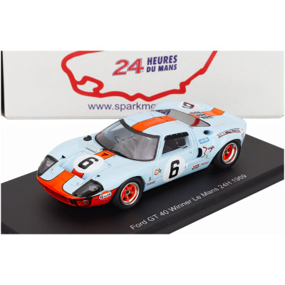 SPARK MODEL FORD USA GT40 4.9L V8 TEAM JW AUTOMOTIVE ENGINEERING N 6 WINNER 24h LE MANS 1969 JACKY ICKX - JACKIE OLIVER - LIGHT