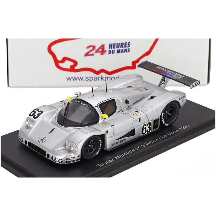 SPARK MODEL MERCEDES BENZ SAUBER C9 5.0L TURBO V8 TEAM SAUBER MERCEDES N 63 WINNER 24h LE MANS 1989 JOCHEN MASS - MANUEL REUTER