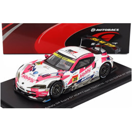 SPARK MODEL TOYOTA SUPRA GR TEAM HOPPY SCHATZ N 25 GT300 CLASS SUPER GT 2025 KIMIYA SATO - RYOTA HORACHI - WHITE PINK 1/43