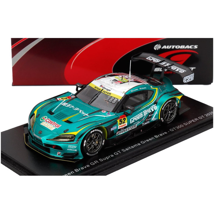 SPARK MODEL TOYOTA SUPRA GR TEAM SAITANA GREEN BRAVE N 52 GT300 CLASS SUPER GT 2025 HIROKI YOSHIDA - SEITA NONAKA - GREEN MET