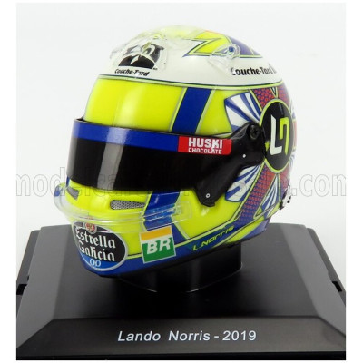 SPARK MODEL BELL HELMET F1 CASCO HELMET MCL34 TEAM MCLAREN SEASON 2019 LANDO NORRIS - YELLOW BLUE 1/5