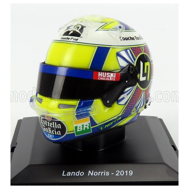 SPARK MODEL BELL HELMET F1 CASCO HELMET MCL34 TEAM MCLAREN SEASON 2019 LANDO NORRIS - YELLOW BLUE 1/5