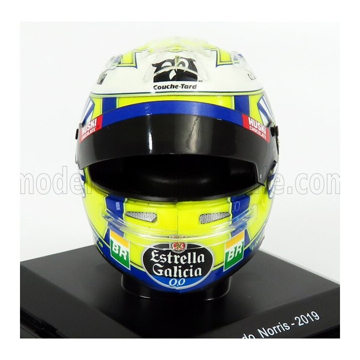 SPARK MODEL BELL HELMET F1 CASCO HELMET MCL34 TEAM MCLAREN SEASON 2019 LANDO NORRIS - YELLOW BLUE 1/5