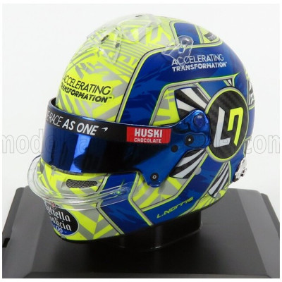 SPARK MODEL BELL HELMET F1 CASCO HELMET MCL35 TEAM MCLAREN SEASON 2020 LANDO NORRIS - YELLOW BLUE 1/5