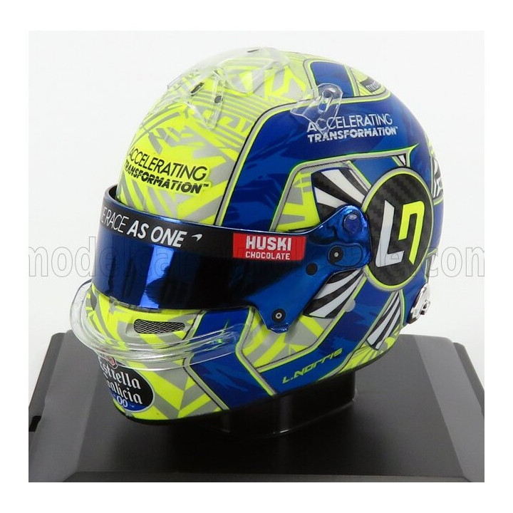 SPARK MODEL BELL HELMET F1 CASCO HELMET MCL35 TEAM MCLAREN SEASON 2020 LANDO NORRIS - YELLOW BLUE 1/5