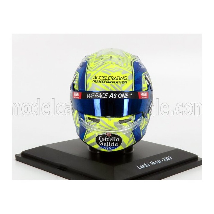 SPARK MODEL BELL HELMET F1 CASCO HELMET MCL35 TEAM MCLAREN SEASON 2020 LANDO NORRIS - YELLOW BLUE 1/5