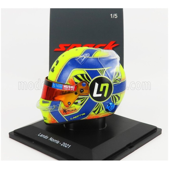 SPARK MODEL BELL HELMET F1 CASCO HELMET MCL35 RENAULT TEAM MCLAREN N 4 SEASON 2021 LANDO NORRIS - YELLOW BLACK 1/5