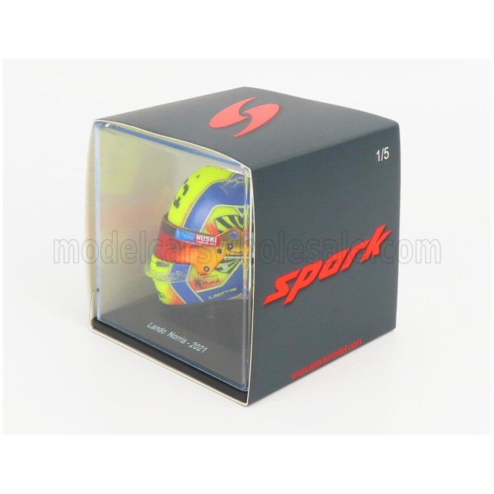 SPARK MODEL BELL HELMET F1 CASCO HELMET MCL35 RENAULT TEAM MCLAREN N 4 SEASON 2021 LANDO NORRIS - YELLOW BLACK 1/5