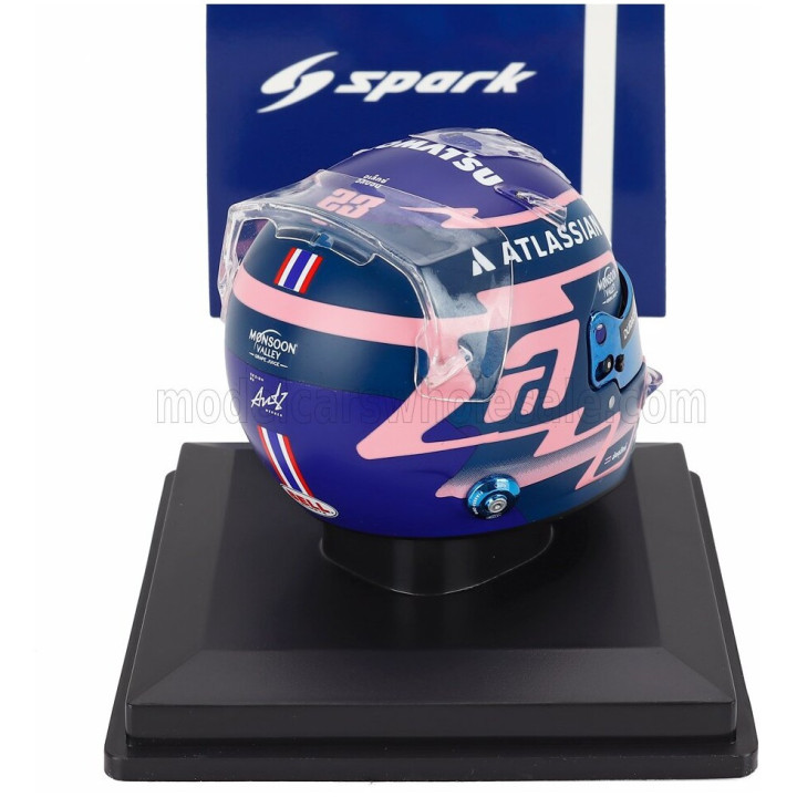 SPARK MODEL BELL HELMET CASCO HELMET F1 ALEX ALBON TEAM ATLASSIAN WILLIAMS RACING N 23 SEASON 2025 - BLUE PINK 1/5