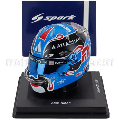 SPARK MODEL BELL HELMET CASCO HELMET F1 ALEX ALBON TEAM ATLASSIAN WILLIAMS RACING N 23 CHINA GP 2025 - BLUE BLACK 1/5