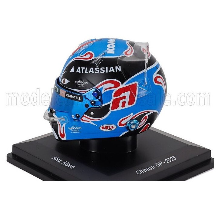 SPARK MODEL BELL HELMET CASCO HELMET F1 ALEX ALBON TEAM ATLASSIAN WILLIAMS RACING N 23 CHINA GP 2025 - BLUE BLACK 1/5