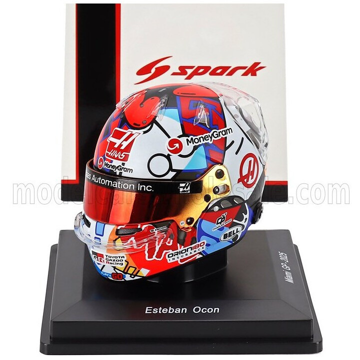SPARK MODEL BELL HELMET CASCO HELMET F1 ESTEBAN OCON TEAM MONEYGRAM HAAS N 31 MIAMI GP 2025 - VARIOUS 1/5