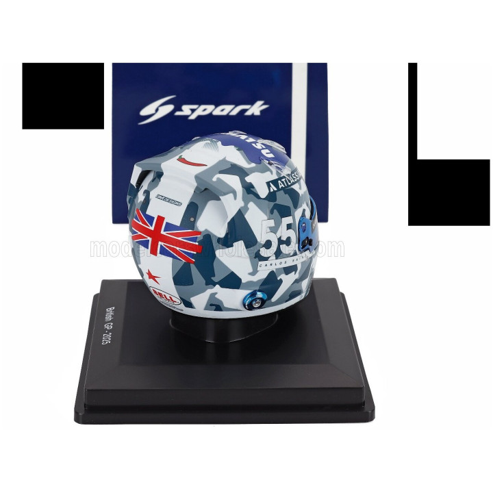 SPARK MODEL BELL HELMET CASCO HELMET F1 CARLOS SAINZ TEAM ATLASSIAN WILLIAMS RACING N 55 BRITISH GP 2025 - LIGHT BLUE WHITE 1/5