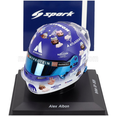 SPARK MODEL BELL HELMET CASCO HELMET F1 ALEX ALBON TEAM ATLASSIAN WILLIAMS RACING N 23 BRITISH GP 2025 - BLUE WHITE 1/5