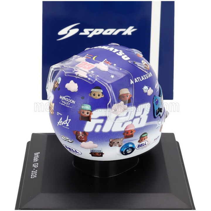 SPARK MODEL BELL HELMET CASCO HELMET F1 ALEX ALBON TEAM ATLASSIAN WILLIAMS RACING N 23 BRITISH GP 2025 - BLUE WHITE 1/5