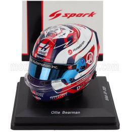 SPARK MODEL BELL HELMET CASCO HELMET F1 OLIVER BEARMAN TEAM MONEYGRAM HAAS N 87 BRITISH GP 2025 - WHITE BLACK RED 1/5