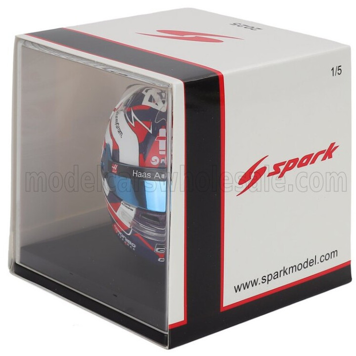 SPARK MODEL BELL HELMET CASCO HELMET F1 OLIVER BEARMAN TEAM MONEYGRAM HAAS N 87 BRITISH GP 2025 - WHITE BLACK RED 1/5